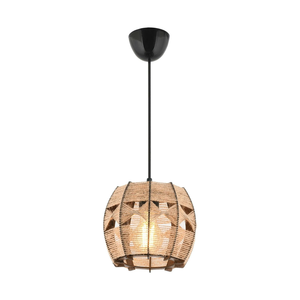 Lustra BARRIL JUTE, bej/negru, iuta/lemn, 20x50 cm