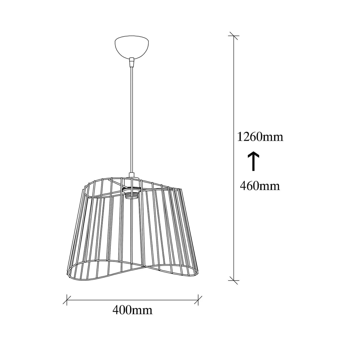 Lustra BYISOO 6340, negru, metal, 40x126 cm