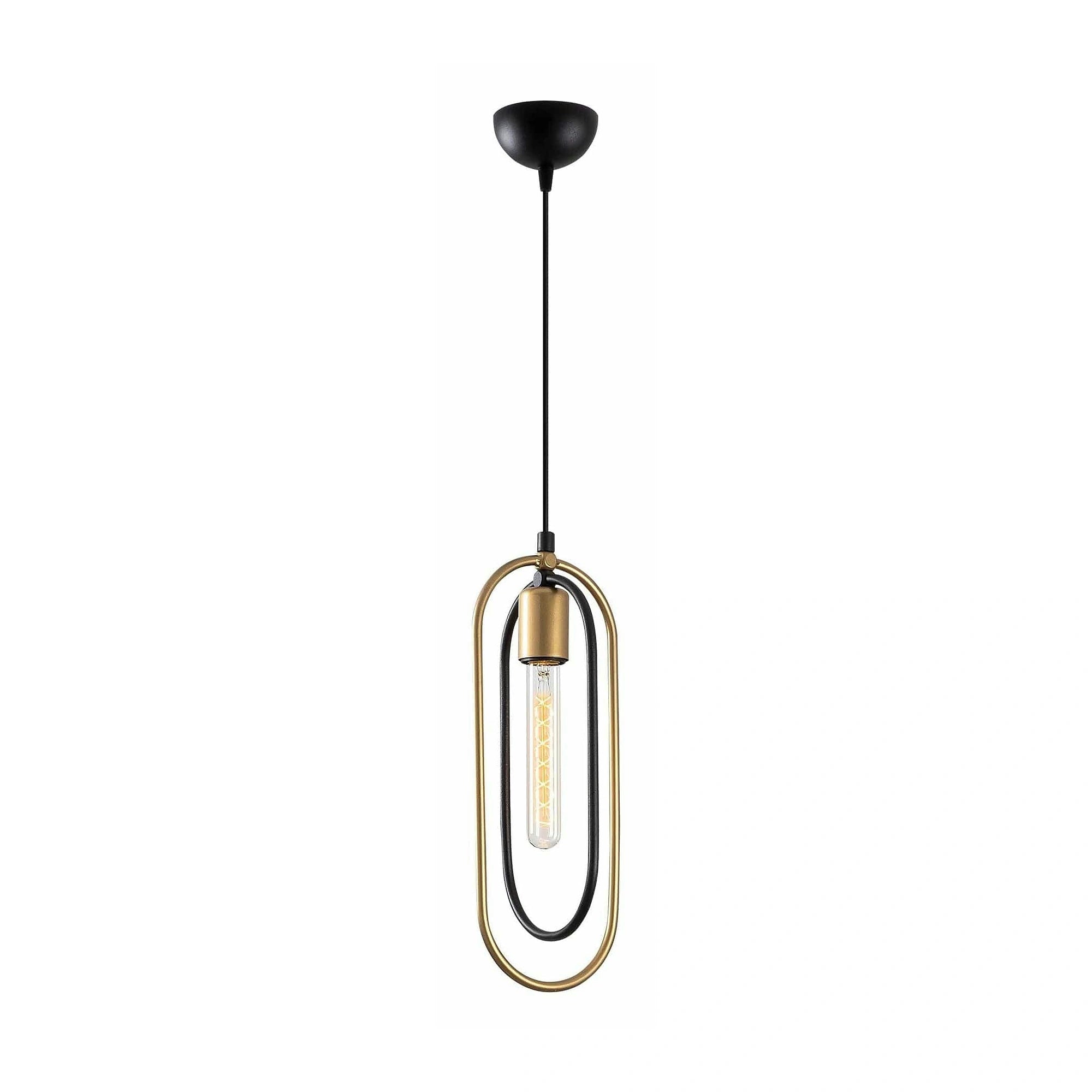 Lustra CERCO 2011, negru/auriu, metal, 14x8x52-132 cm