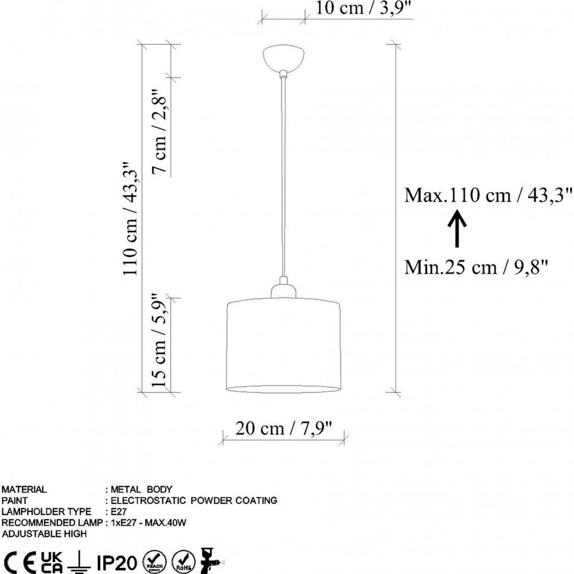 Lustra DUZ, bronz, metal, 20x25-110 cm