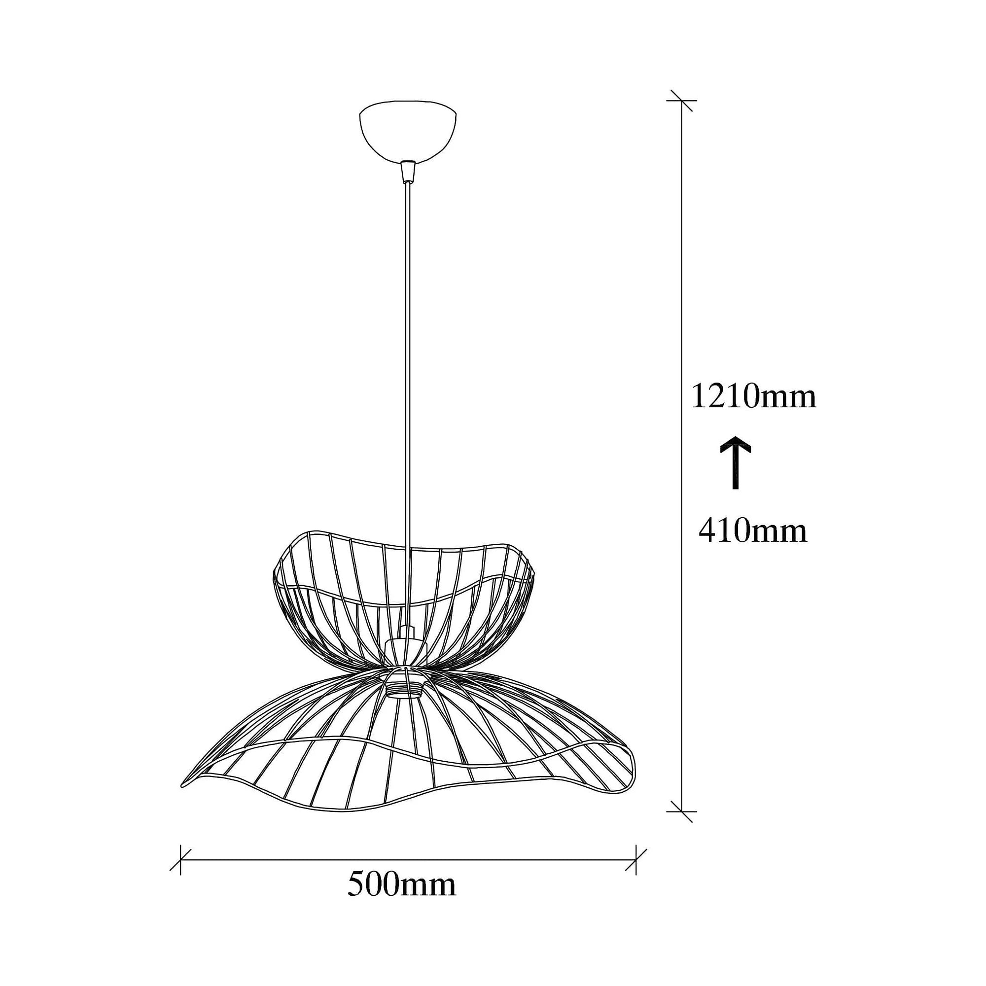 Lustra FARAC 6391, bronz, metal, 50x121 cm