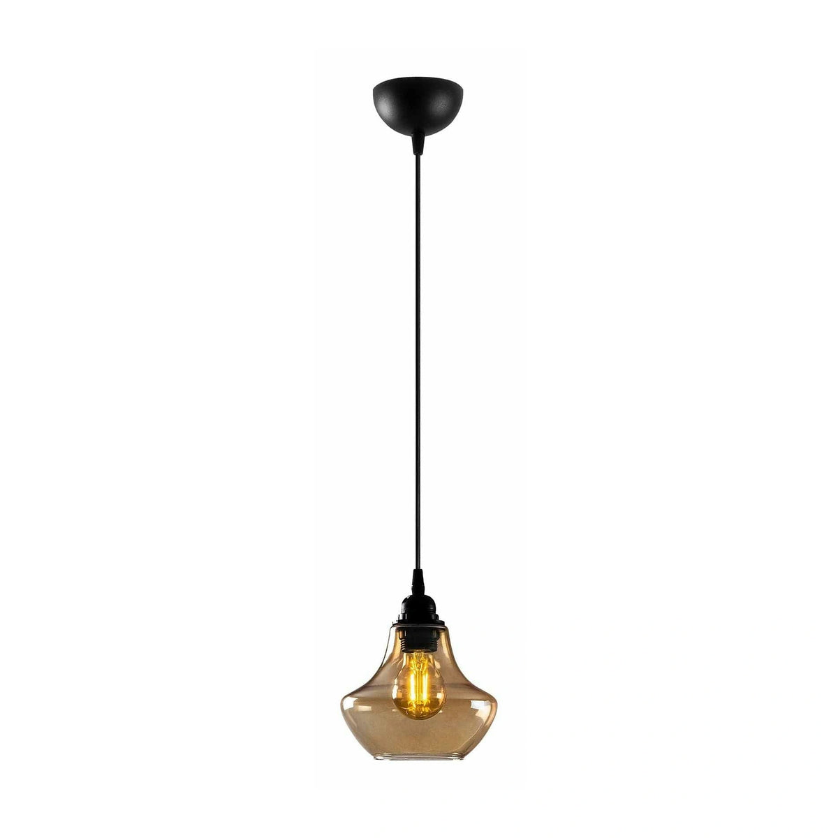 Lustra GOLD 050, negru/auriu, metal/sticla, 17x31-111 cm