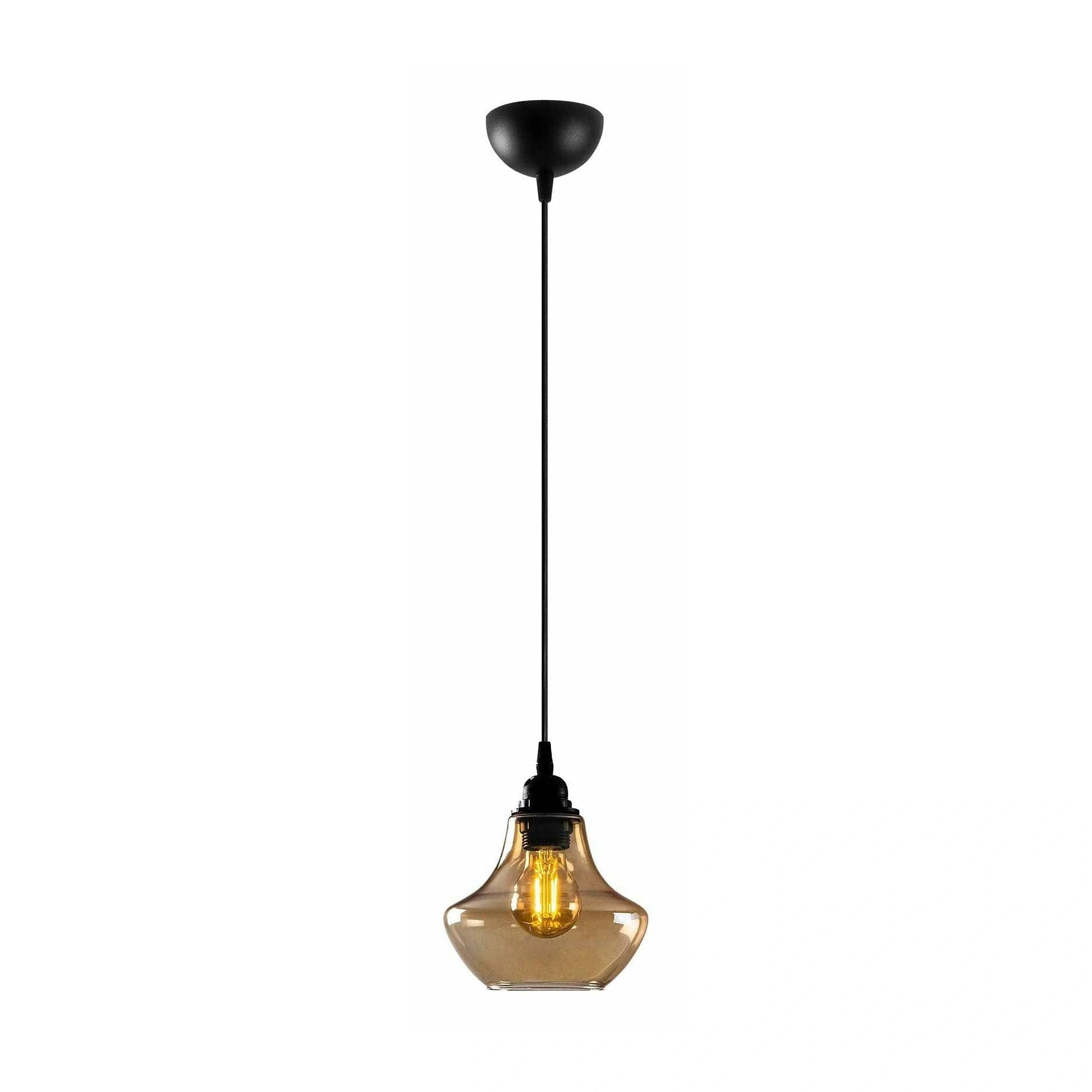 Lustra GOLD 050, negru/auriu, metal/sticla, 17x31-111 cm