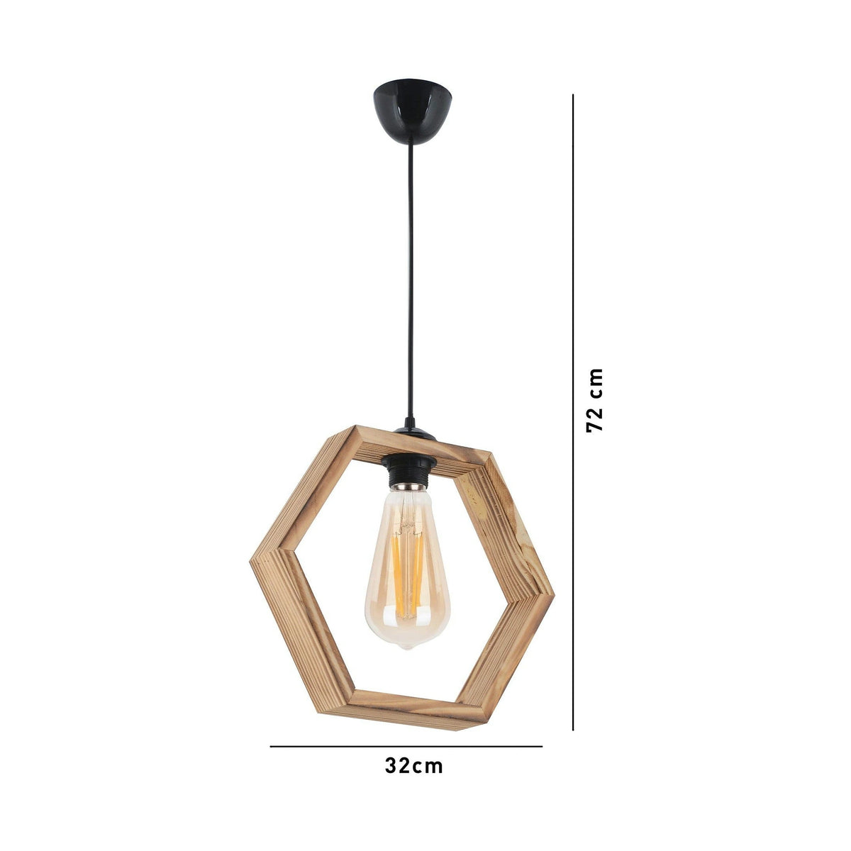 Lustra HEXAGON, stejar, lemn, 32x72 cm