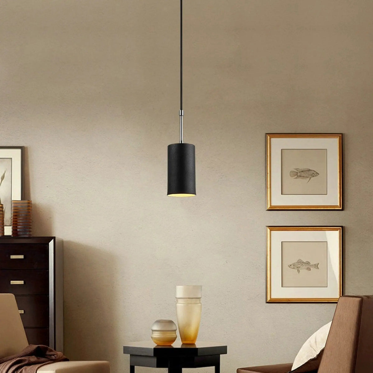 Lustra KEM 6397, negru, metal, 9x124 cm