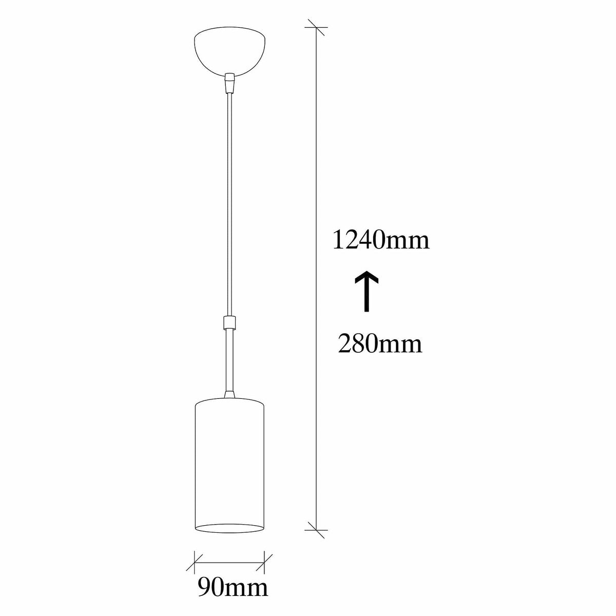 Lustra KEM 6397, negru, metal, 9x124 cm