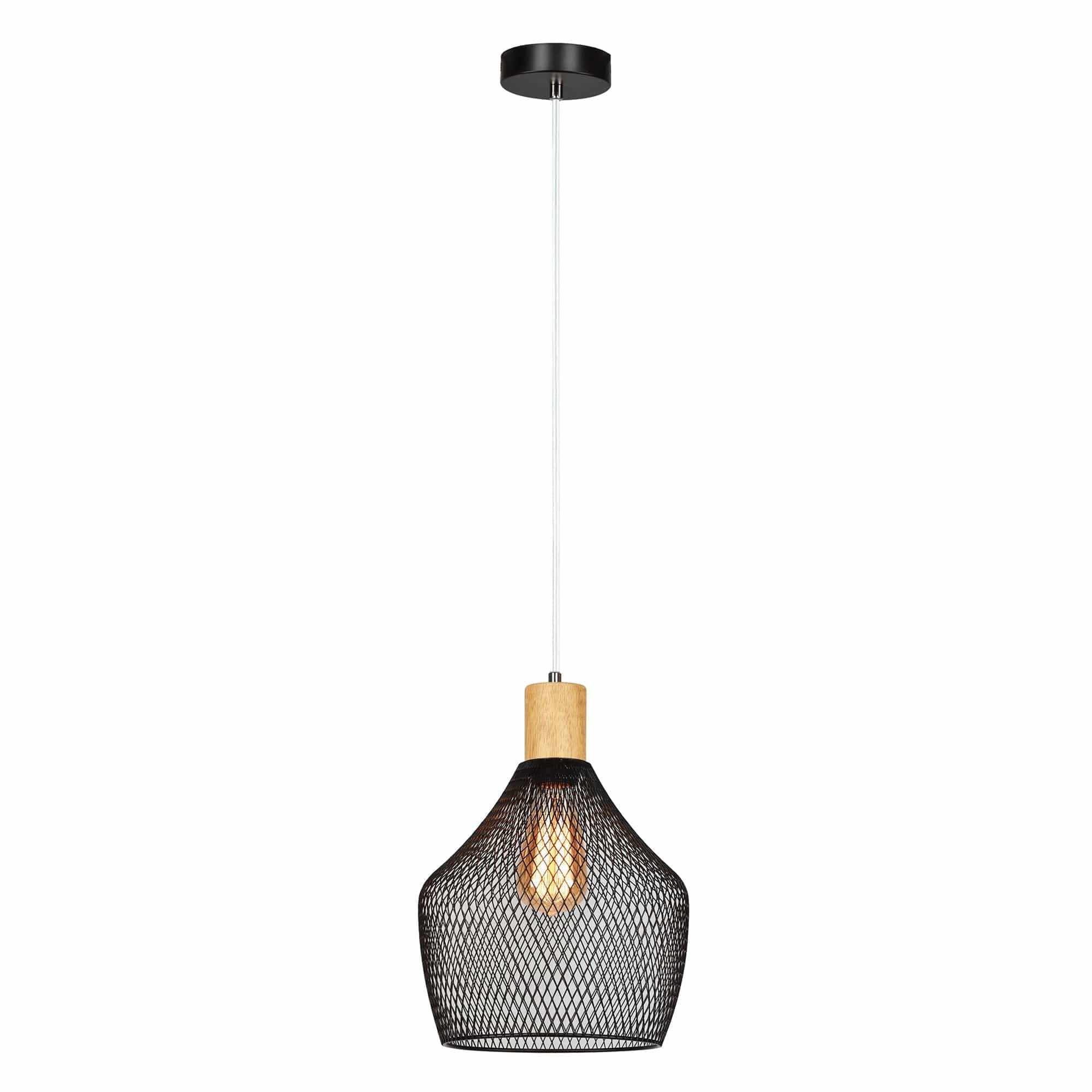 Lustra KOLEN, negru/stejar, metal/lemn, 25x25x134 cm