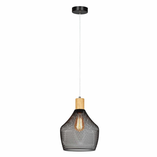 Lustra KOLEN, negru/stejar, metal/lemn, 25x25x134 cm