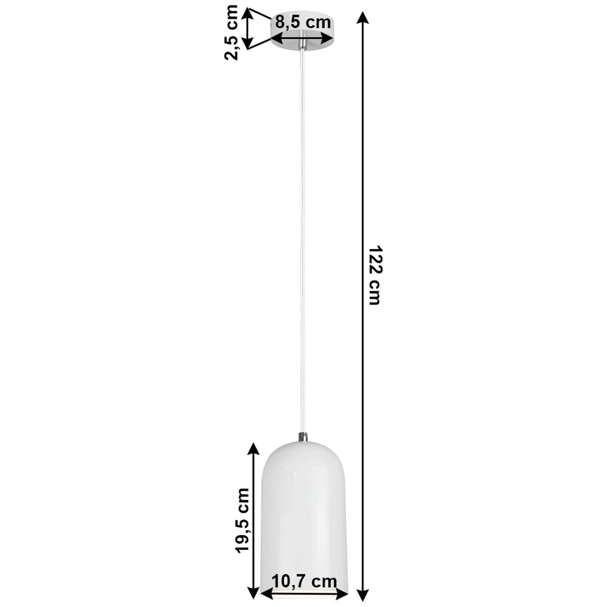 Lustra LUKEN, alb, metal, 11x122 cm