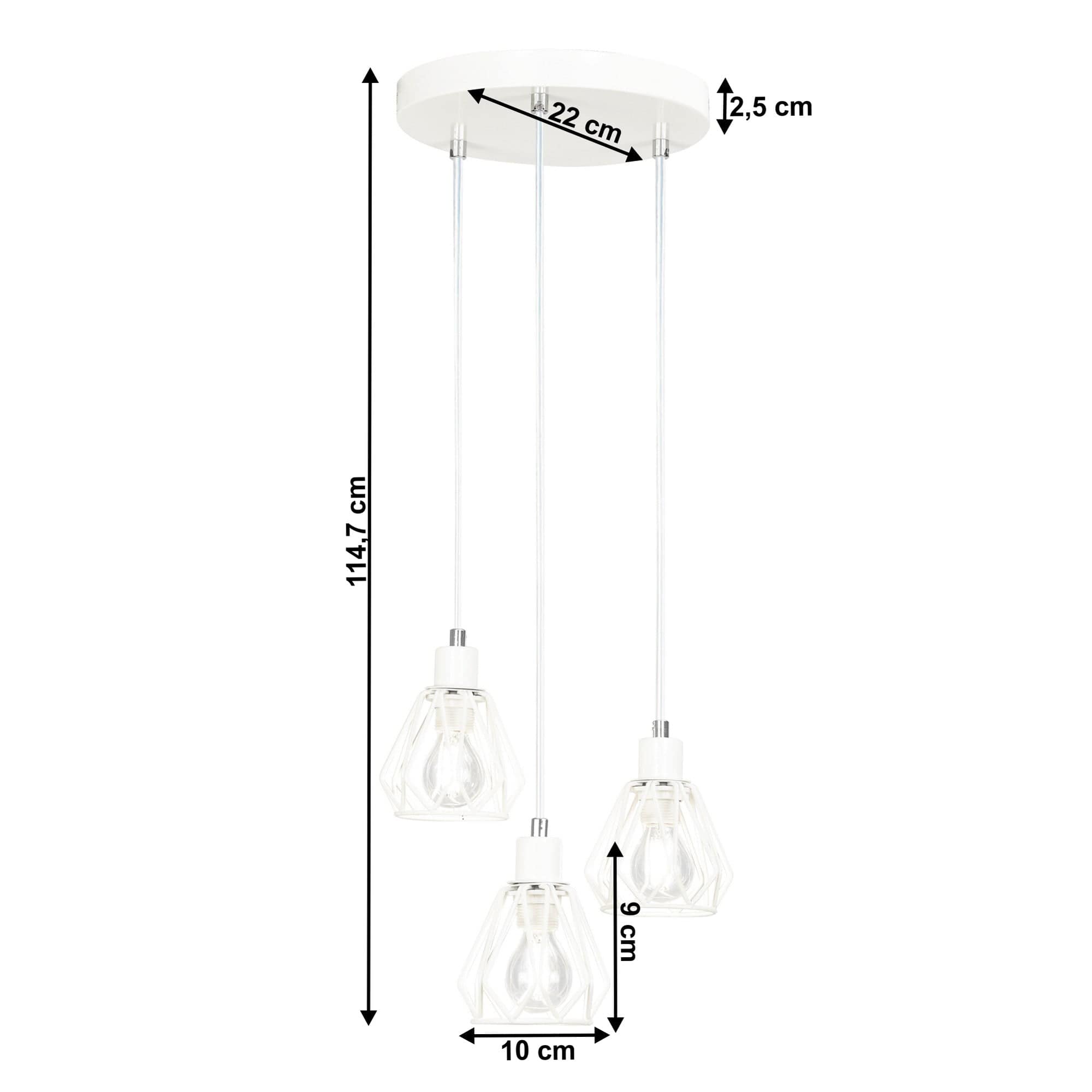 Lustra OKIRA TIP 1, alb, metal, 22x22x115 cm