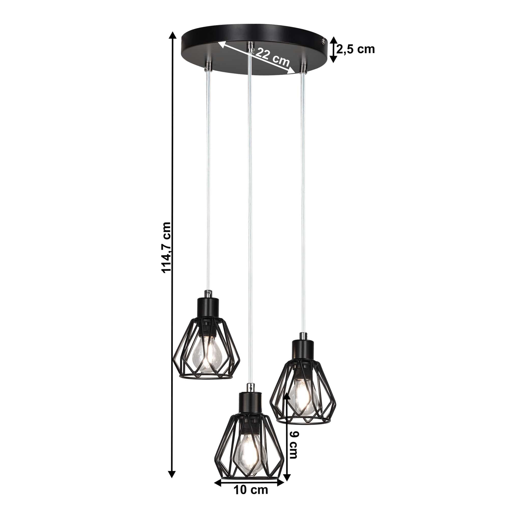 Lustra OKIRA TIP 1, negru, metal, 22x22x115 cm