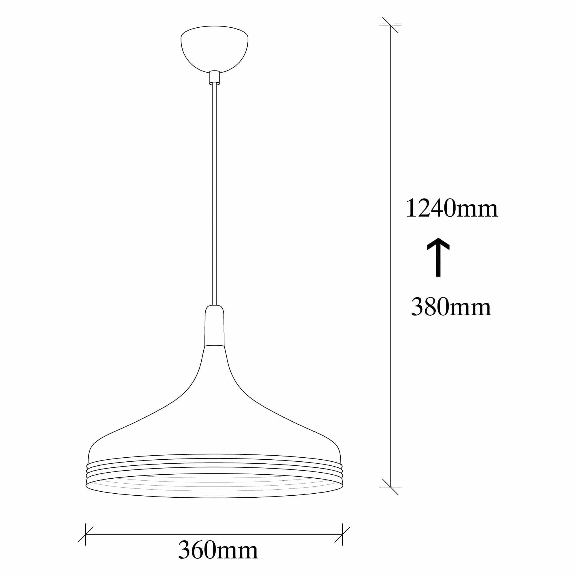 Lustra SAGLAM 3721, negru, metal, 36x38-124 cm