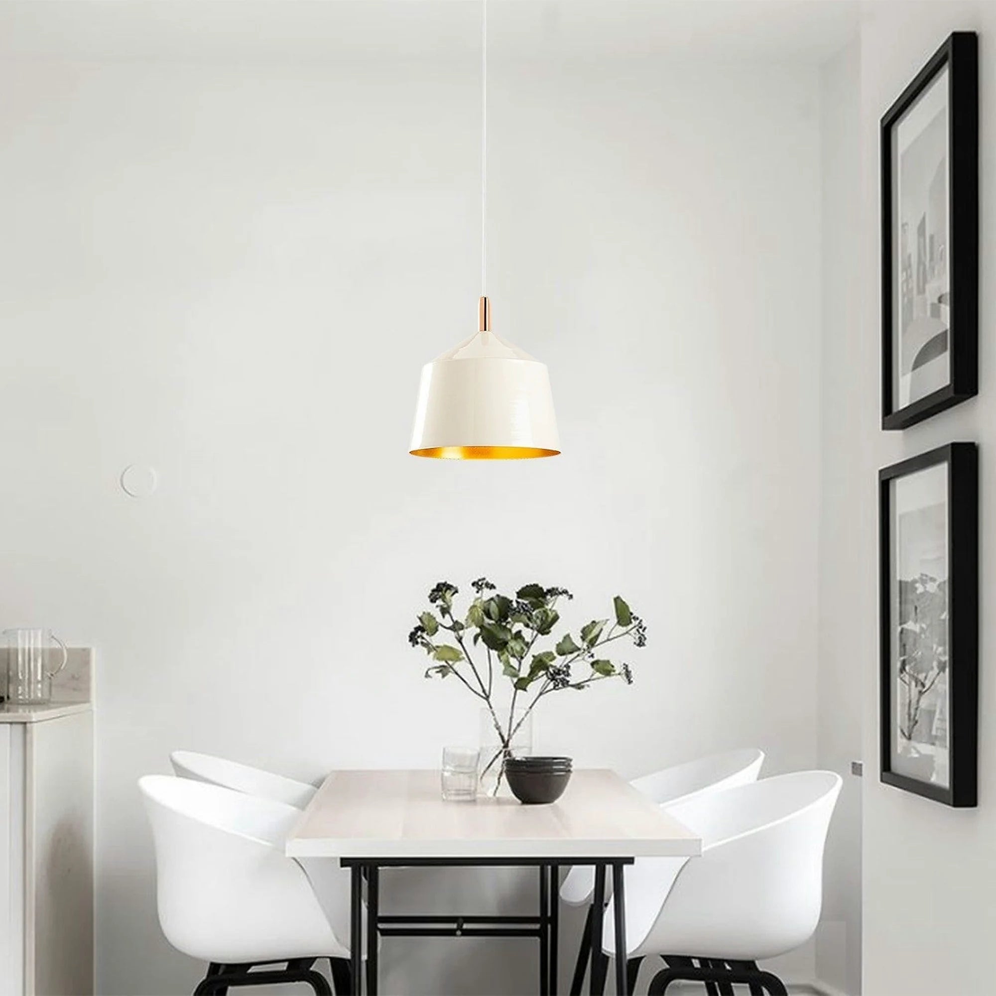 Lustra SAGLAM 3725, alb/auriu, metal, 25x38-124 cm