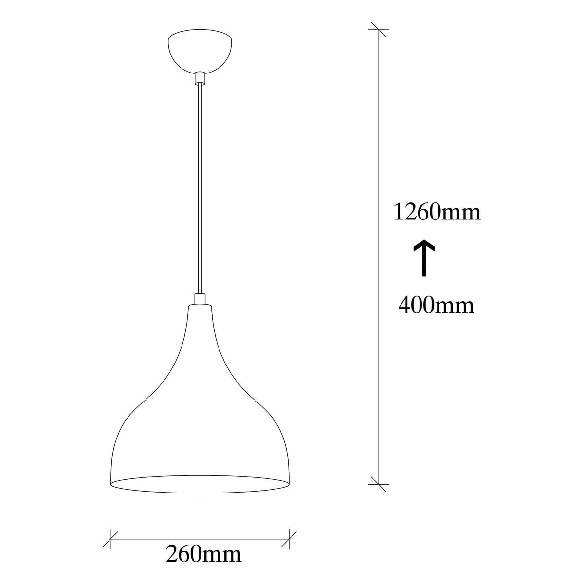 Lustra SAGLAM 3760, negru, metal, 26x40-126 cm