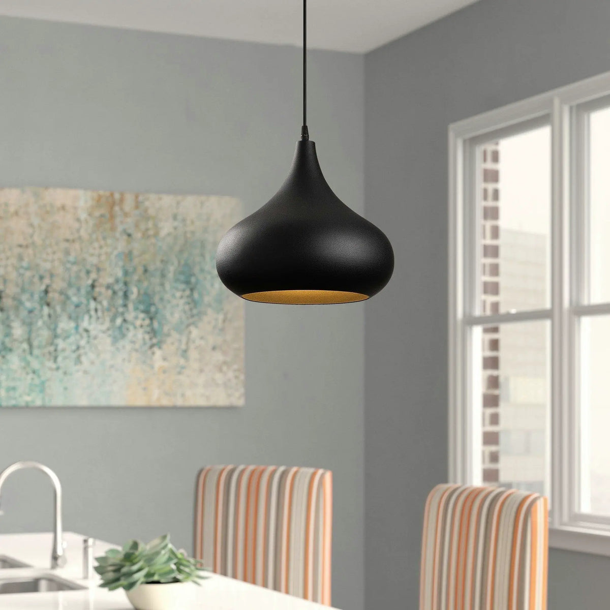 Lustra Saglam 3774, negru, metal, 30x40-126 cm