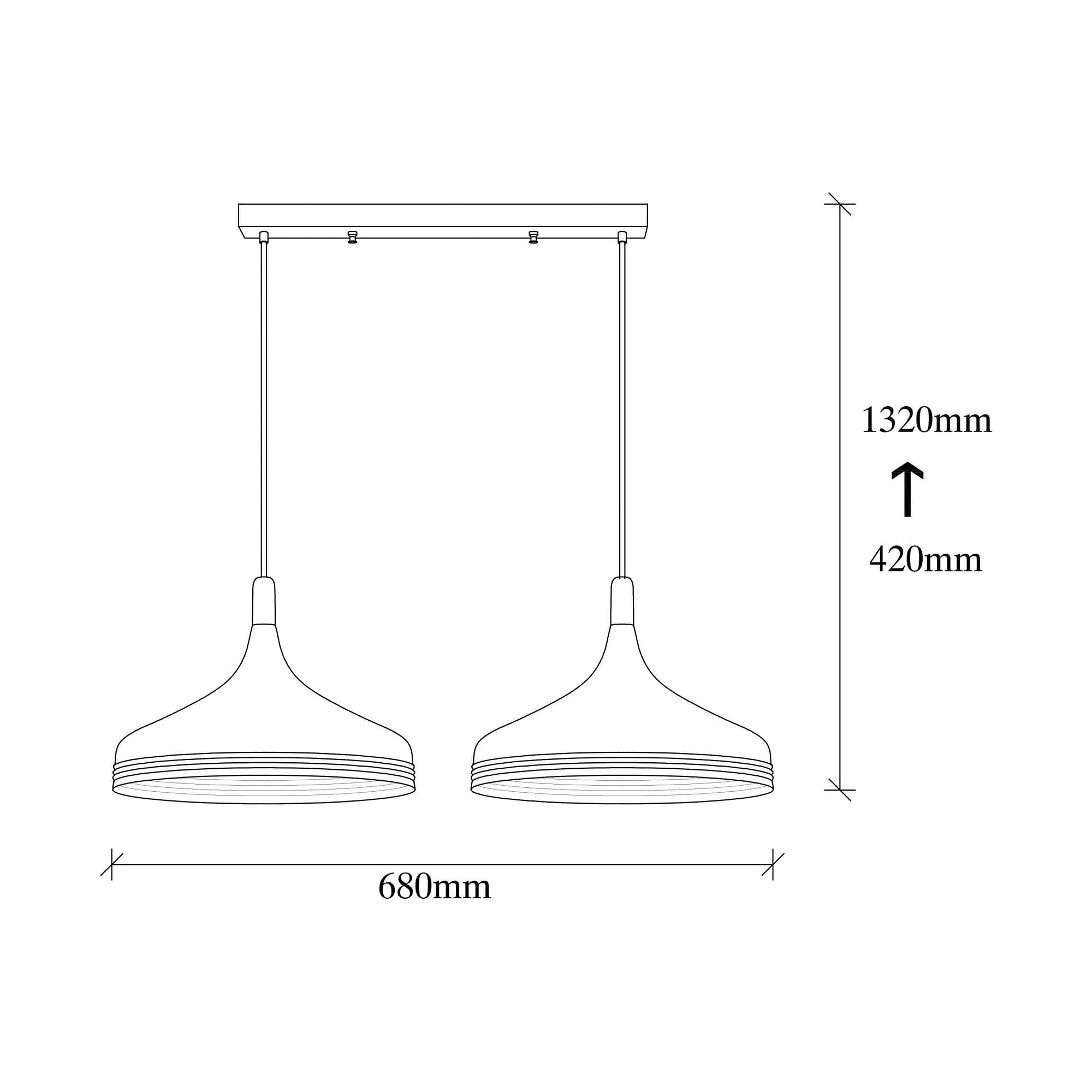Lustra SAGLAM 3777, negru, metal, 68x36x42-132 cm