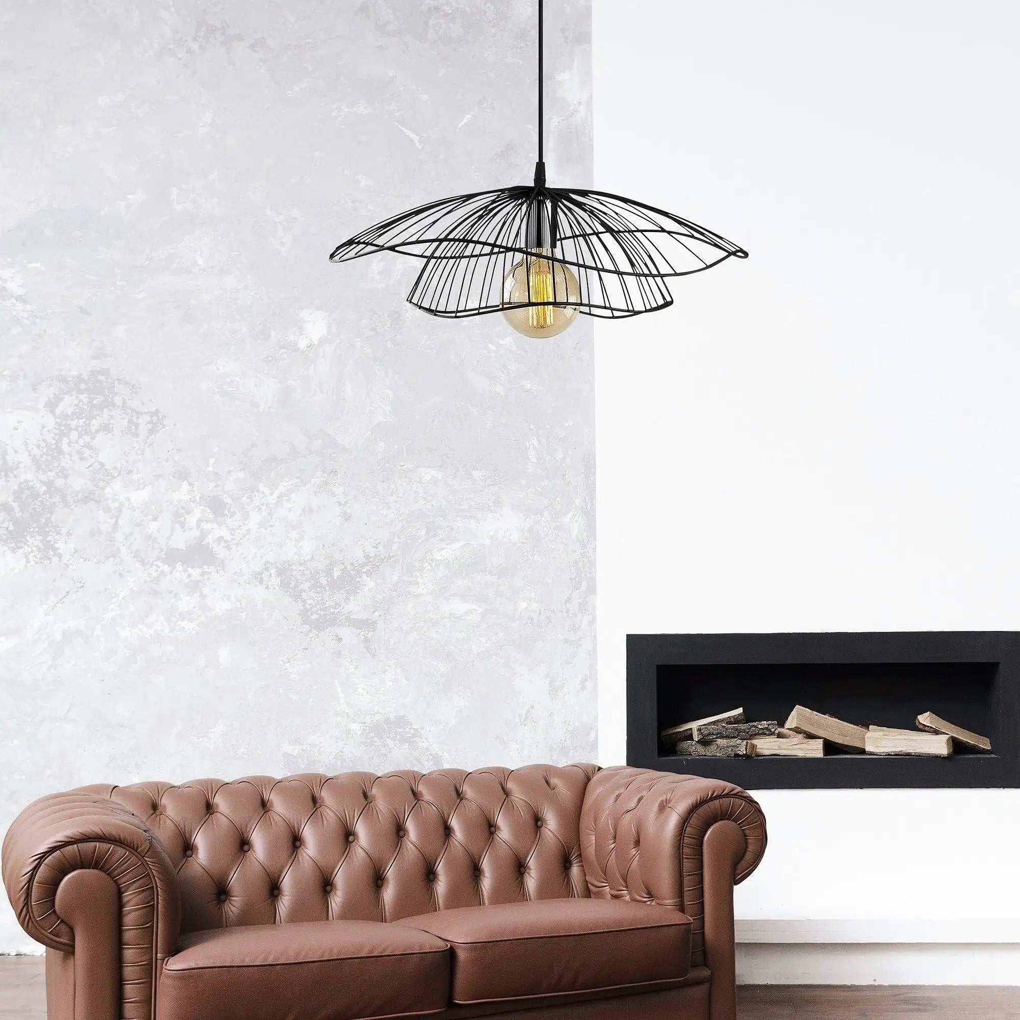 Lustra TEL 6500, negru, metal, 50x111 cm