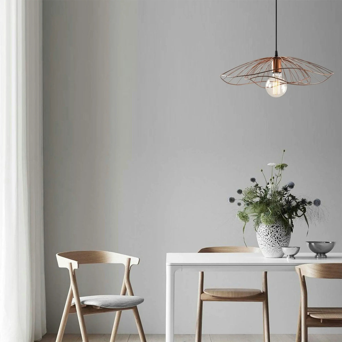 Lustra TEL 6501, metal, auriu-rose, 50x111 cm