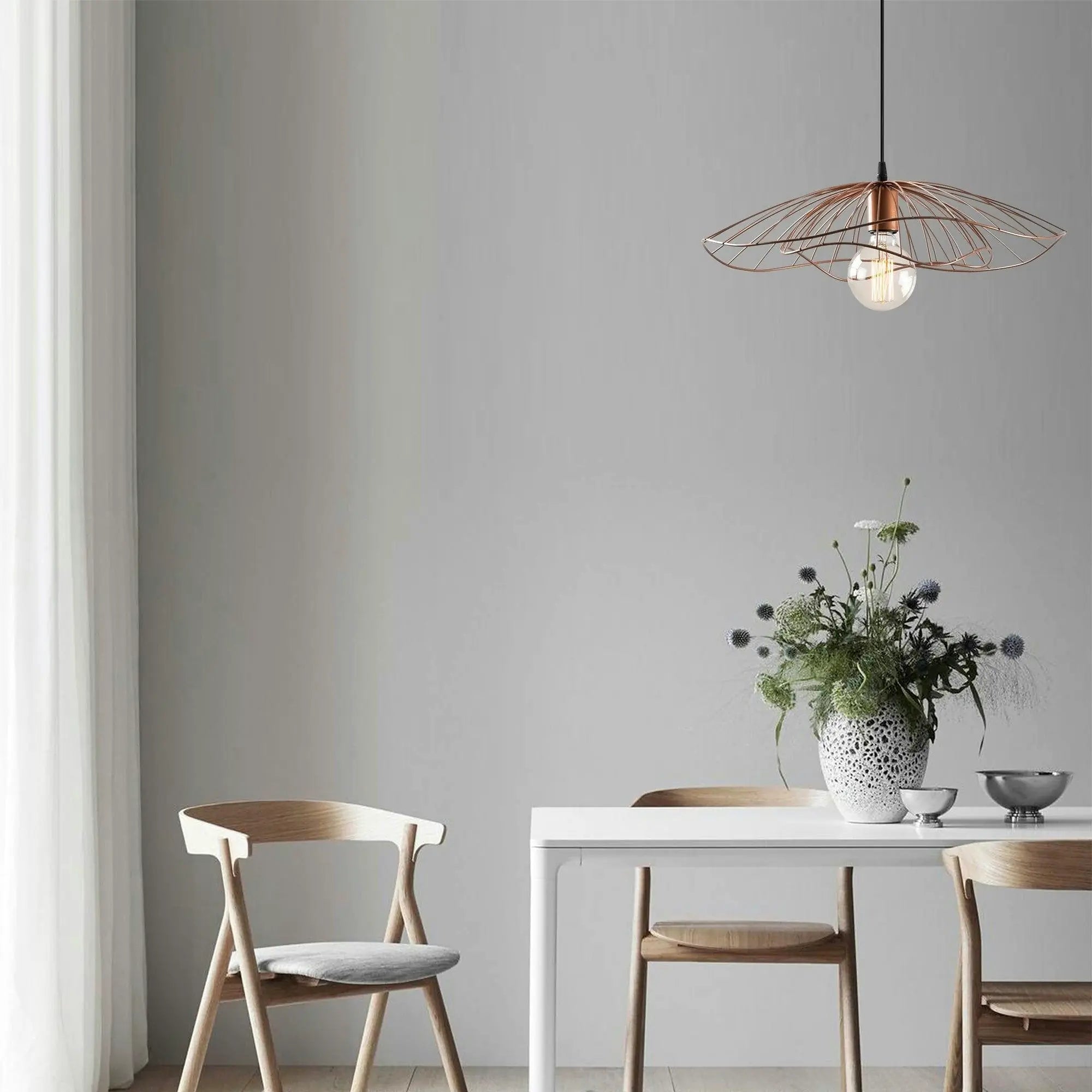 Lustra TEL 6501, metal, auriu-rose, 50x111 cm