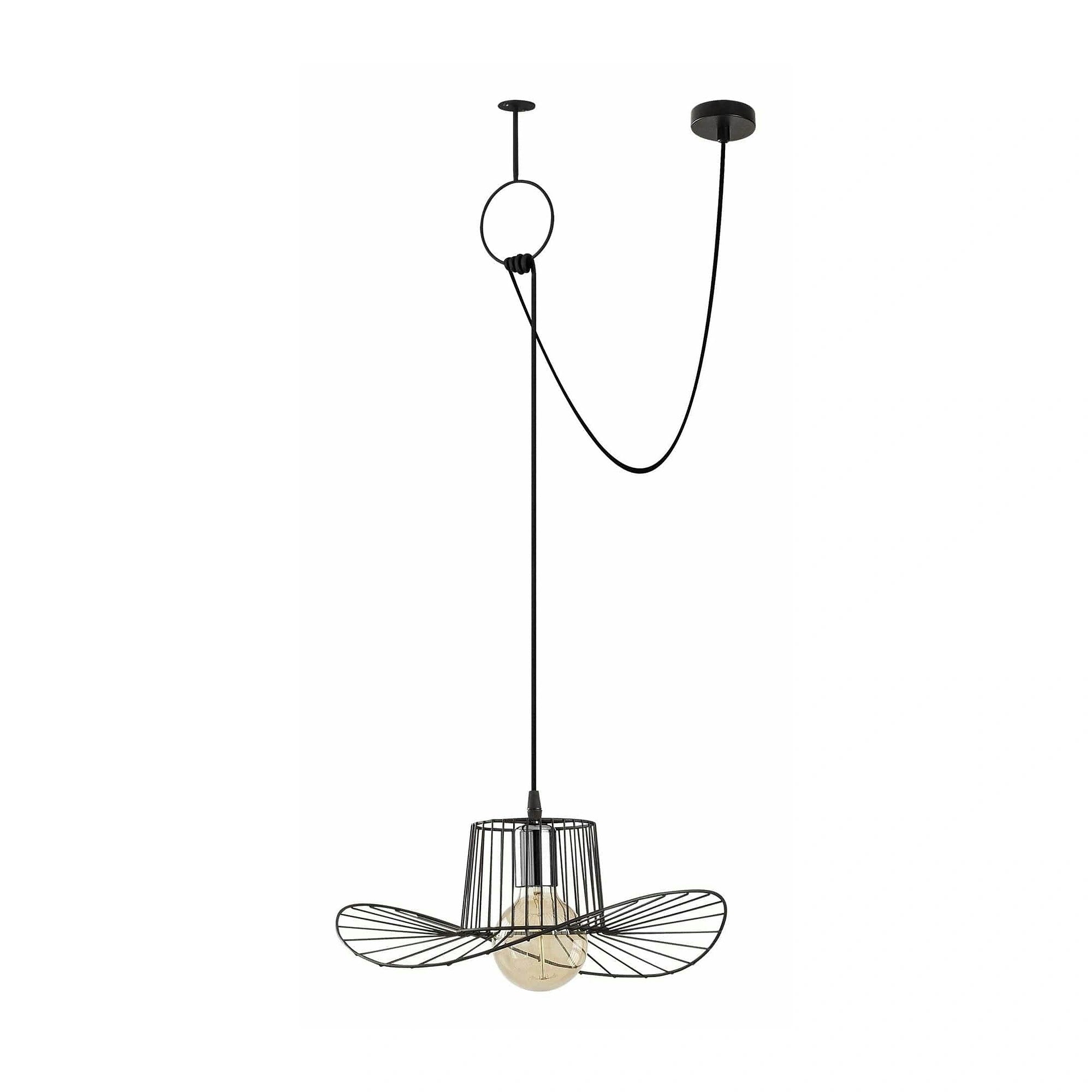 Lustra TEL 6731, negru, metal, 78-98x38x40-122 cm