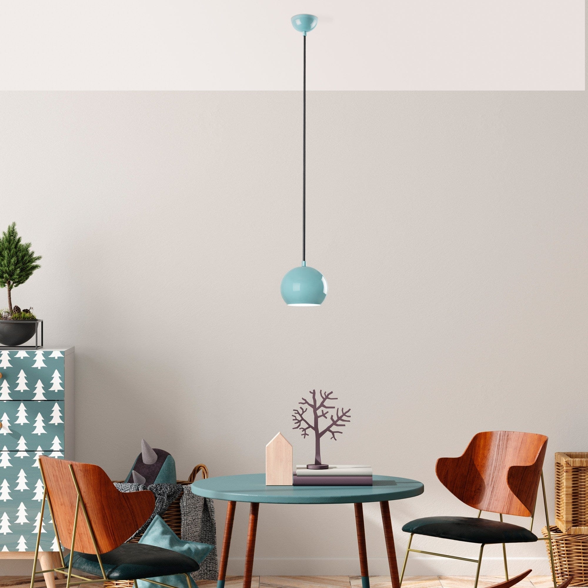 Lustra TOP, turcoaz, metal, 15x20-111 cm