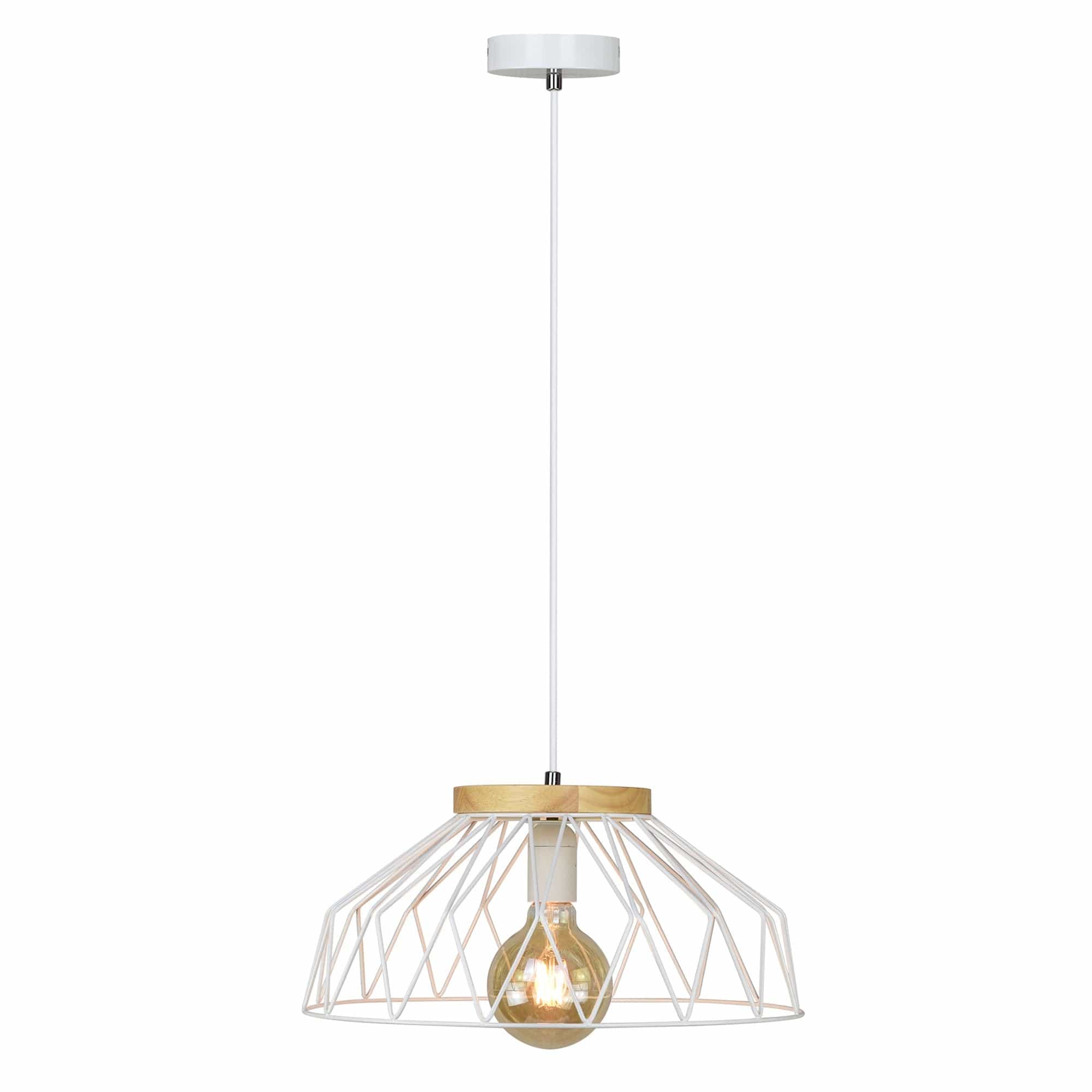 Lustra TREX TIP 2, alb/stejar, metal/lemn, 38x120 cm
