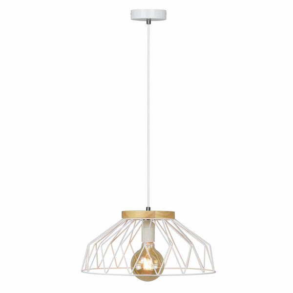 Lustra TREX TIP 2, alb/stejar, metal/lemn, 38x120 cm