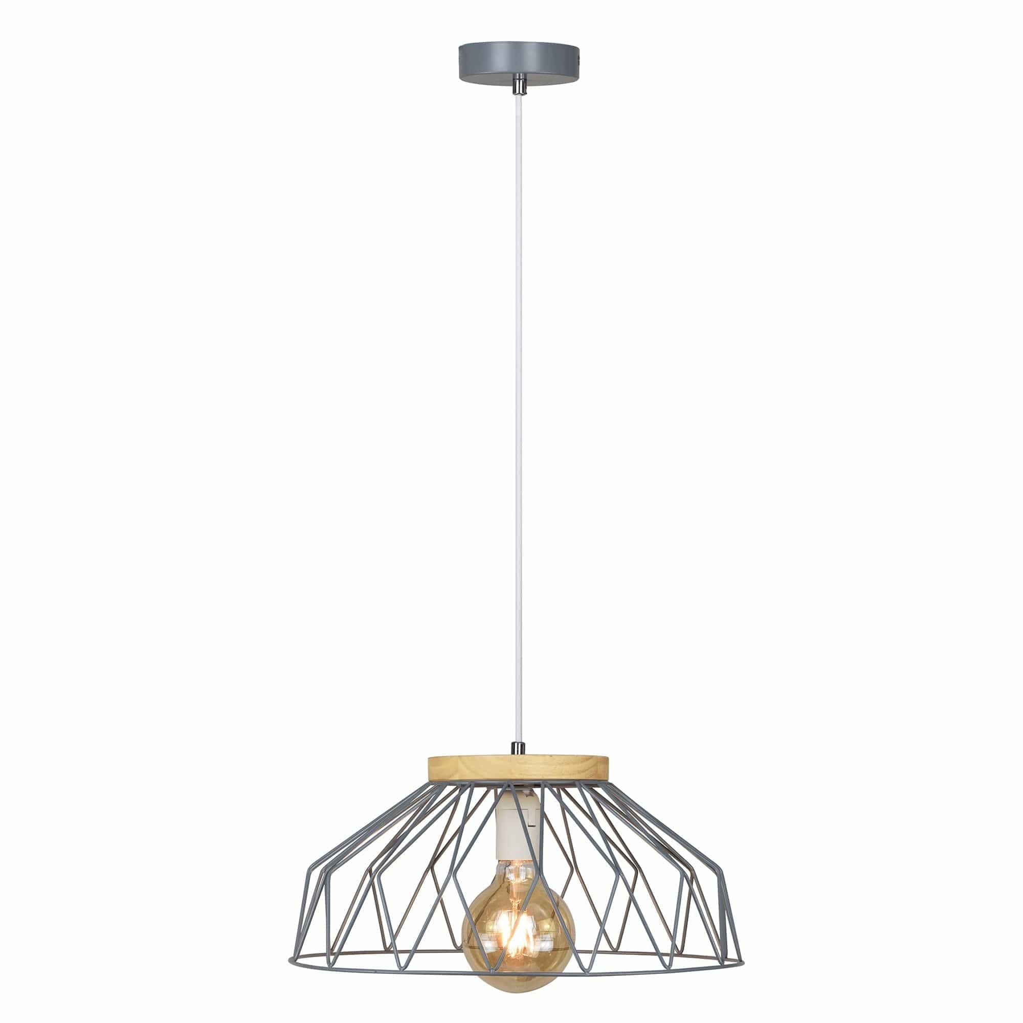 Lustra TREX TIP 2, gri/stejar, lemn/metal, 38x120 cm