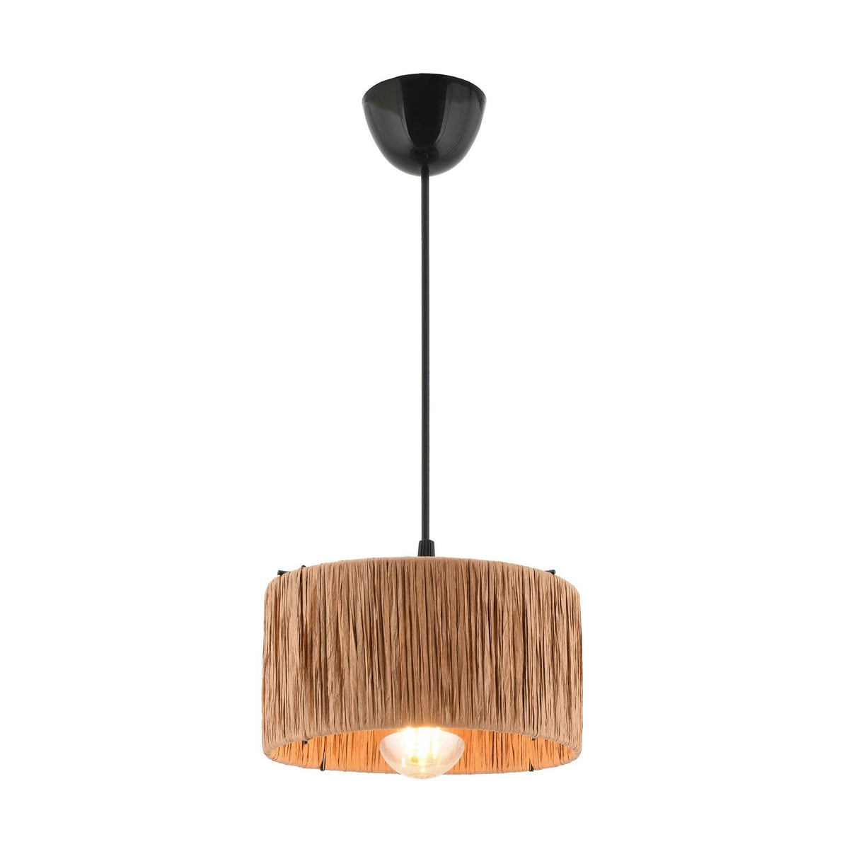 Lustra VIOLA, maro/negru, metal/rafie, 20x45 cm