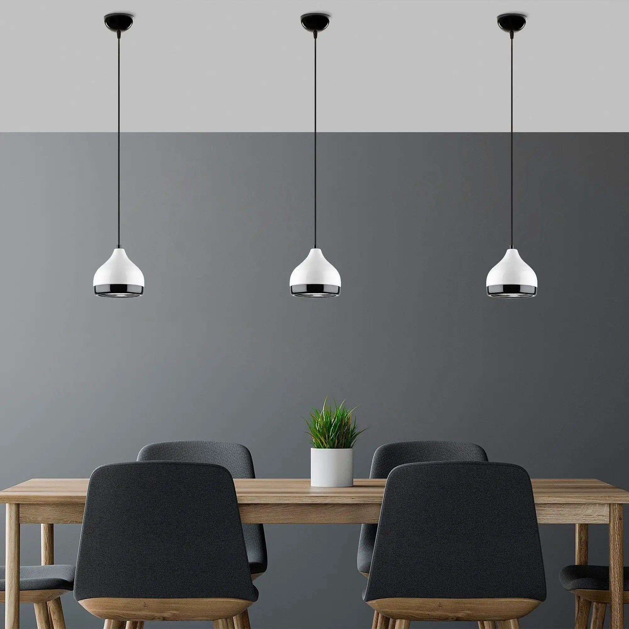 Lustra YILDO 6868, alb/negru, metal, 17x25-112 cm