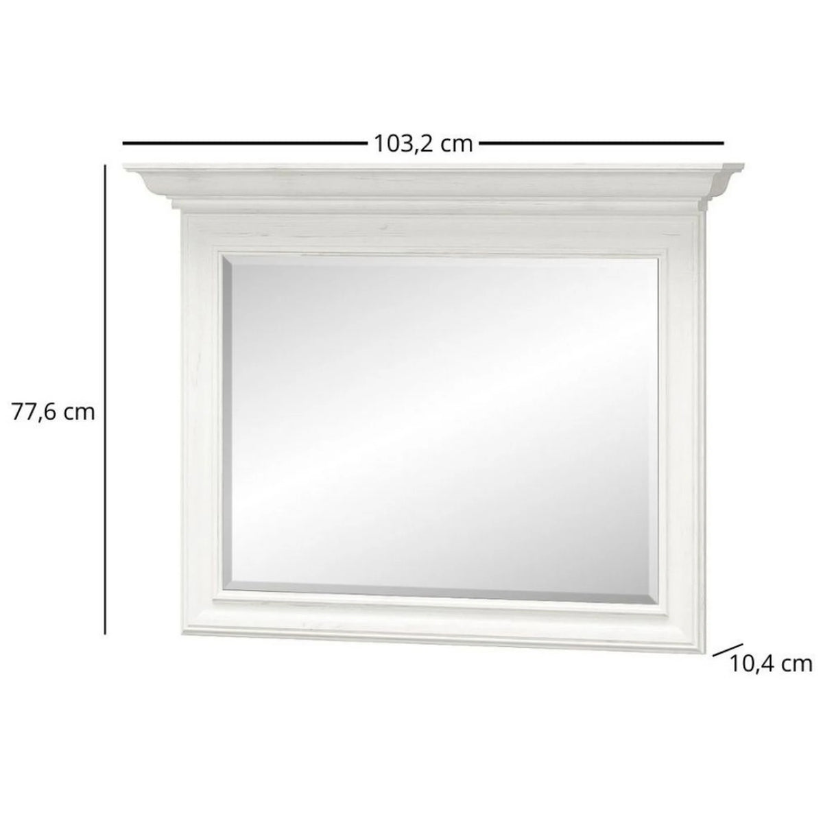 Oglinda pentru perete IRYS, pin alb anderson, PAL laminat, 103x10x78 cm