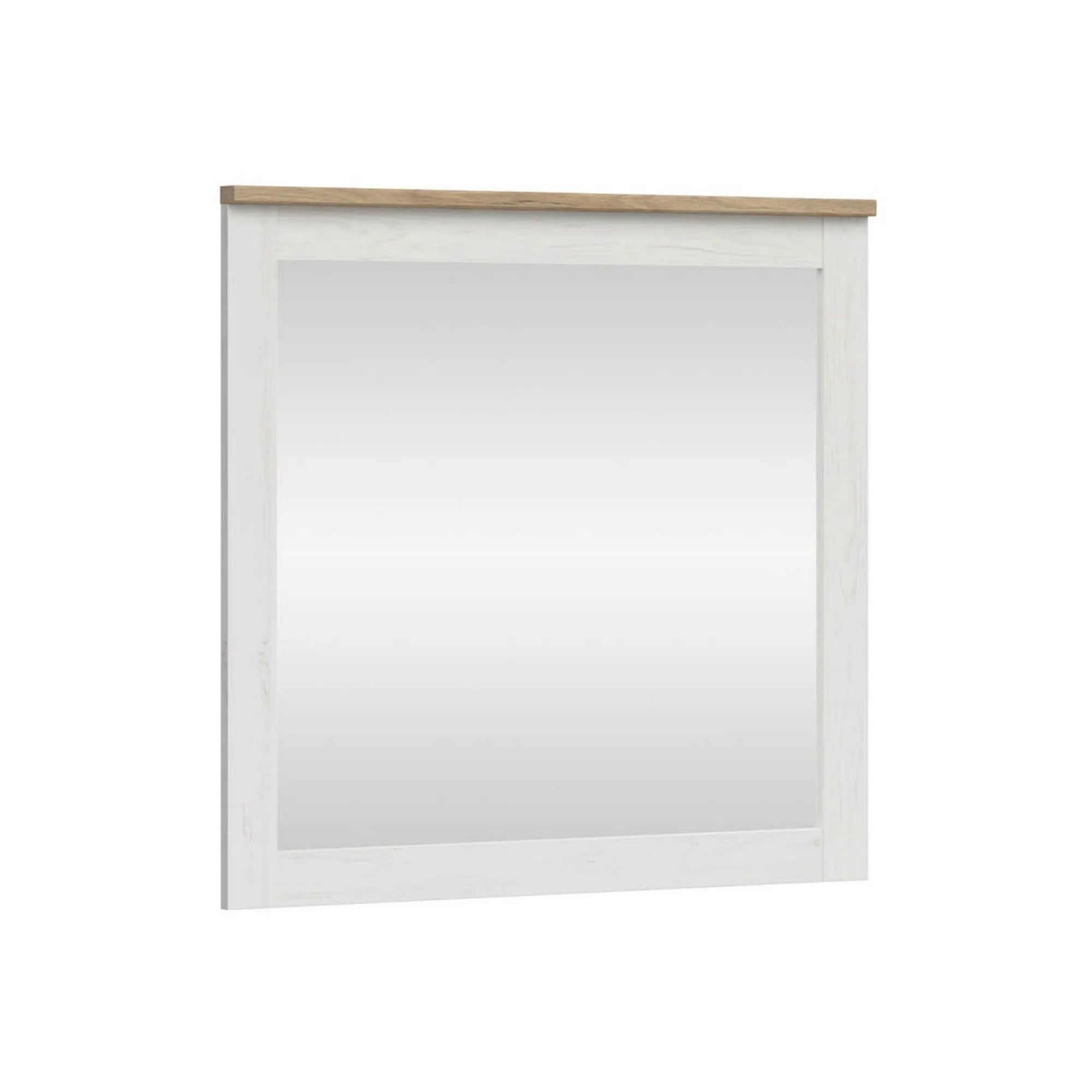 Oglinda LOKSA, alb/stejar, PAL laminat, 96x4x91 cm