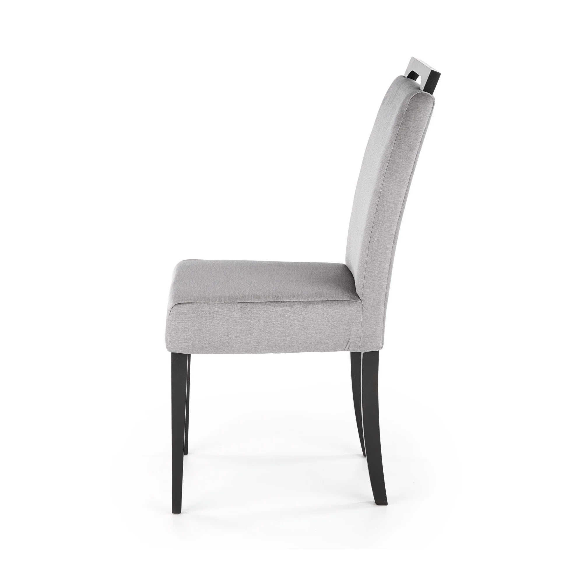 Scaun CLARION 2, gri/negru, stofa catifelata/lemn, 42x58x97 cm