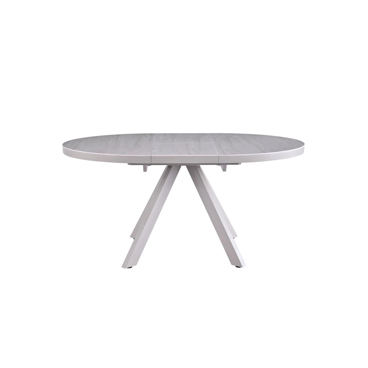 Masa extensibila LYRA, crem cu efect de marmura/gri, 120/160x120x75 cm