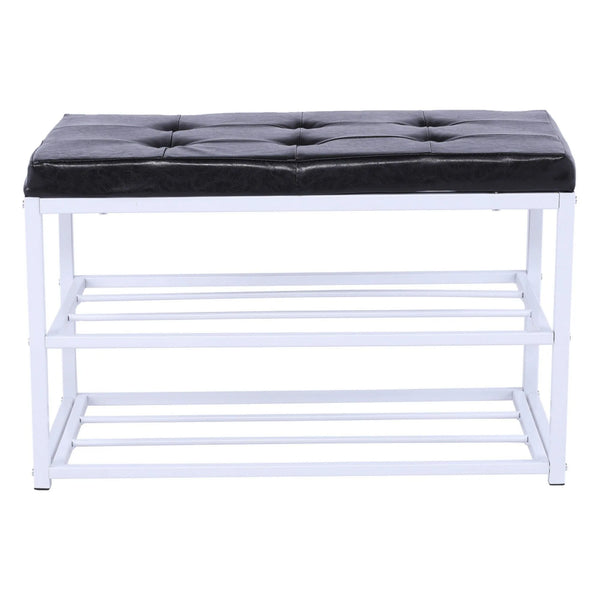 Pantofar LYROS, negru/alb, piele ecologica/metal, 70x35x45 cm