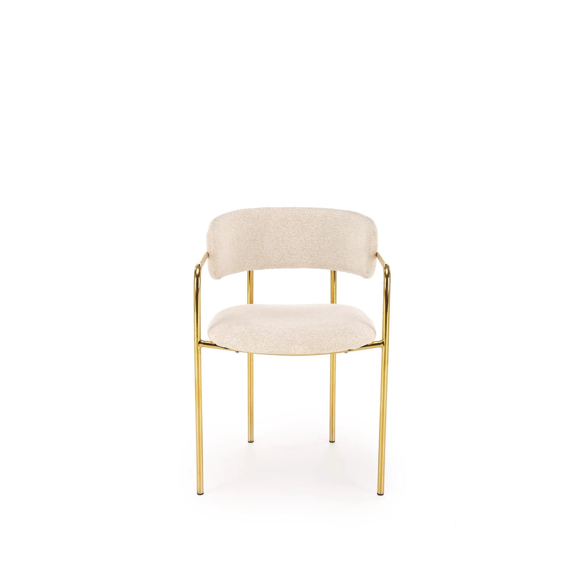 Scaun K537, crem/auriu, stofa clasica/metal, 54x56x76 cm