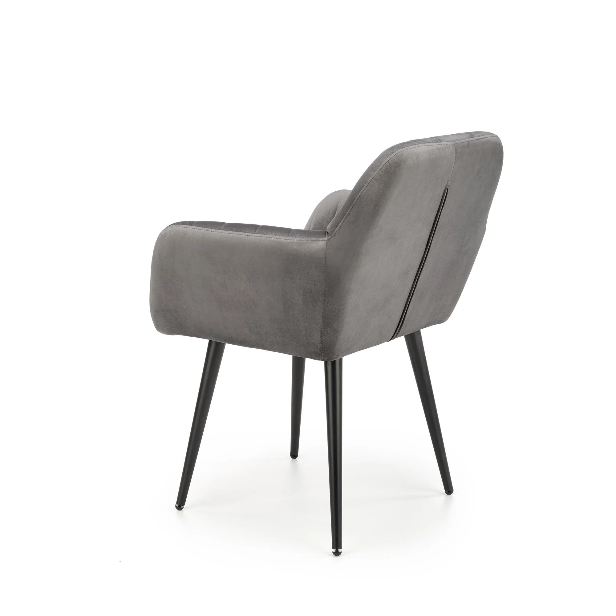 Scaun K429, gri, stofa catifelata/metal, 58x53x80 cm