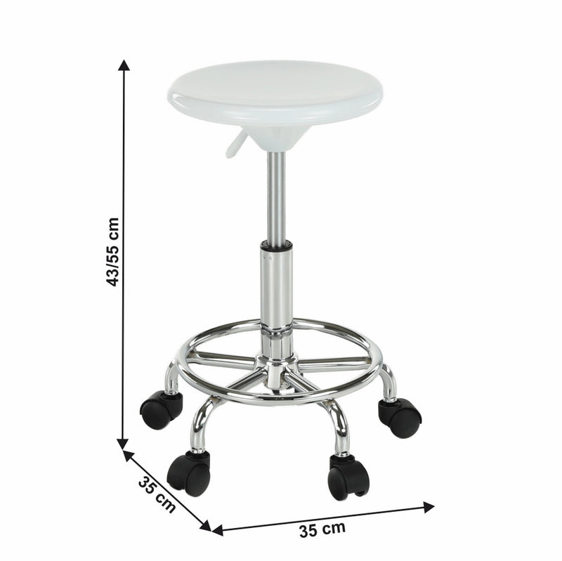 Scaun bar MABEL 3 NEW, alb/crom, plastic/metal, 35x35x43/55 cm