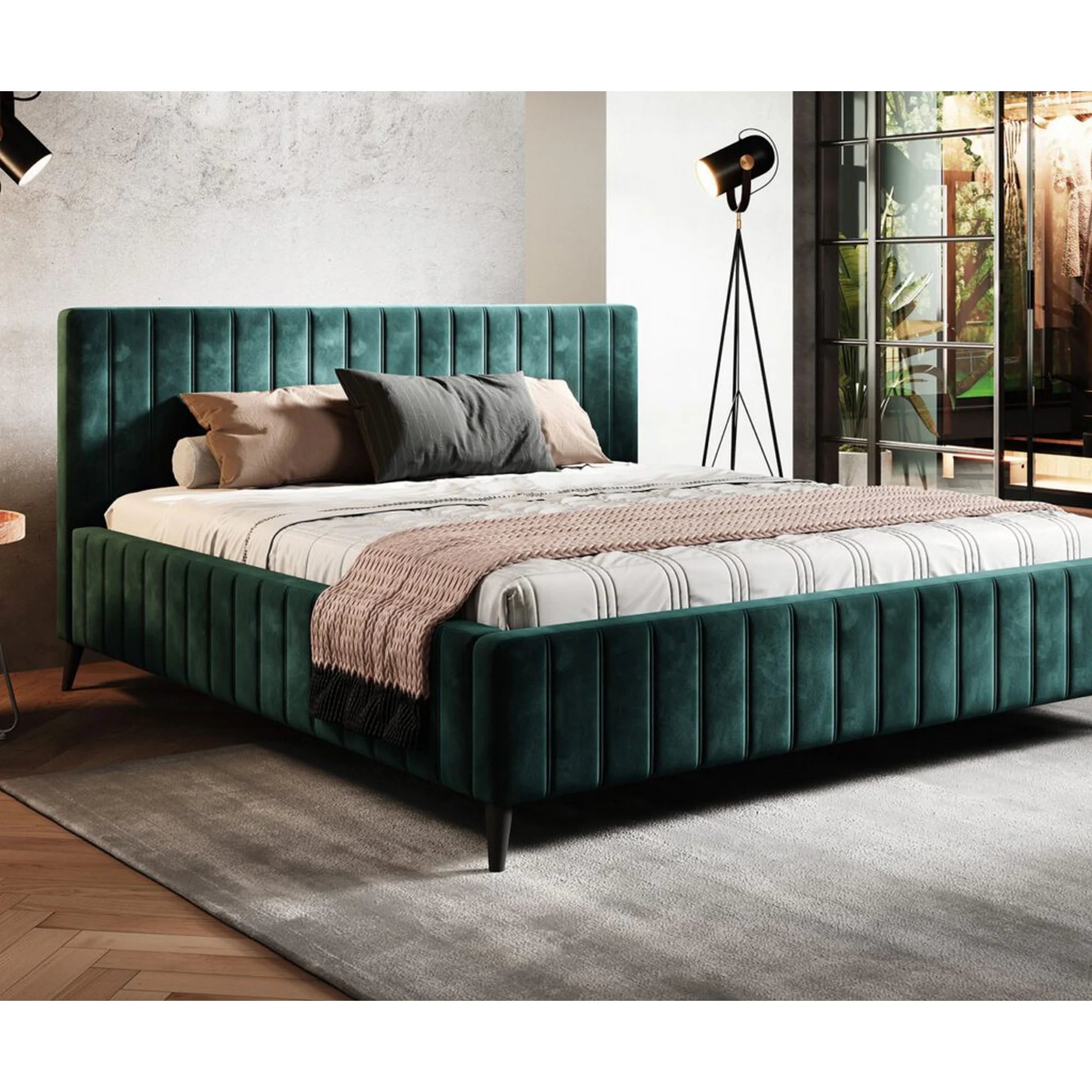 Pat MAGGIE SR 180x200, personalizabil materiale gama Premium, cu suport saltea si sistem de reglare