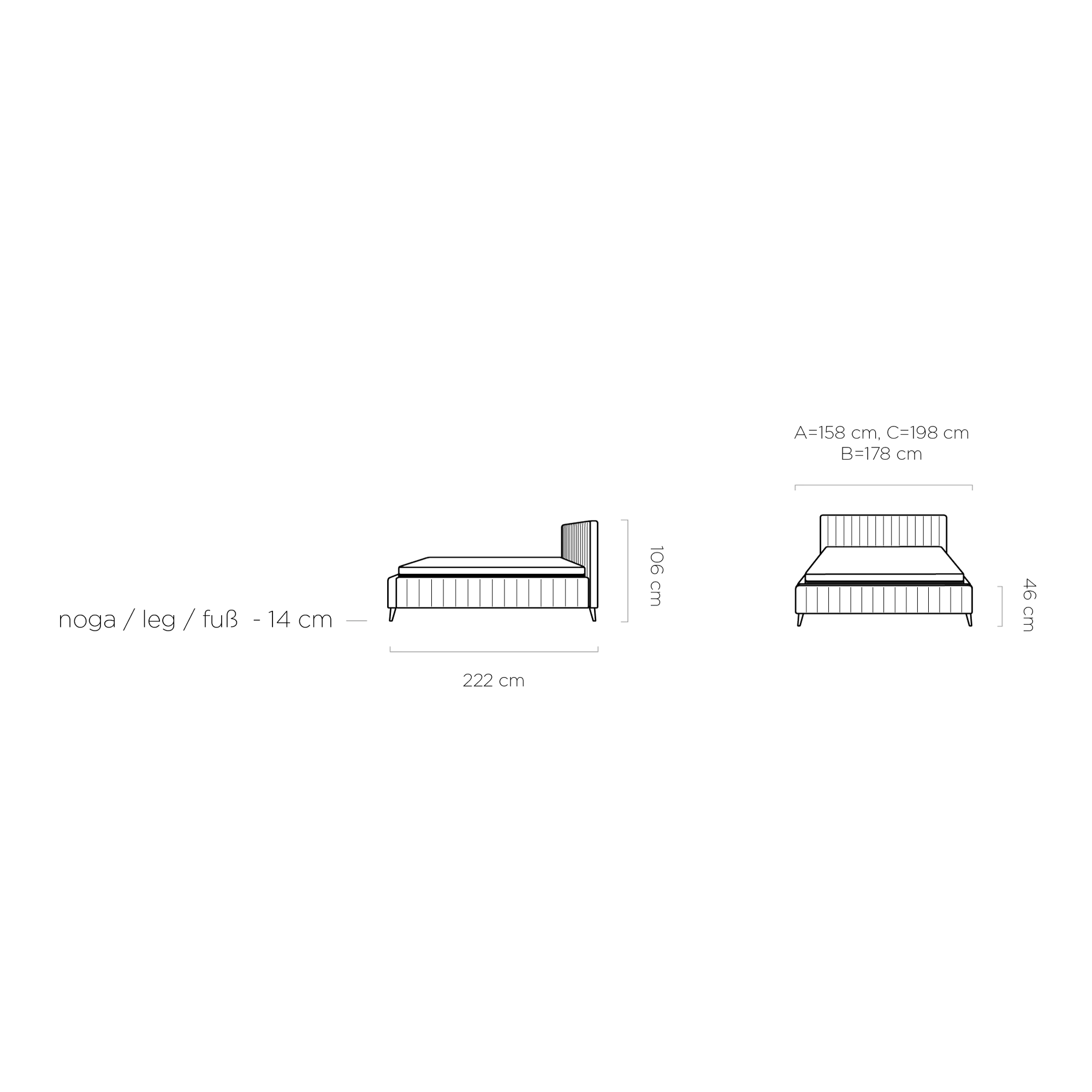 Pat MAGGIE SR 180x200, personalizabil materiale gama Premium, cu suport saltea si sistem de reglare