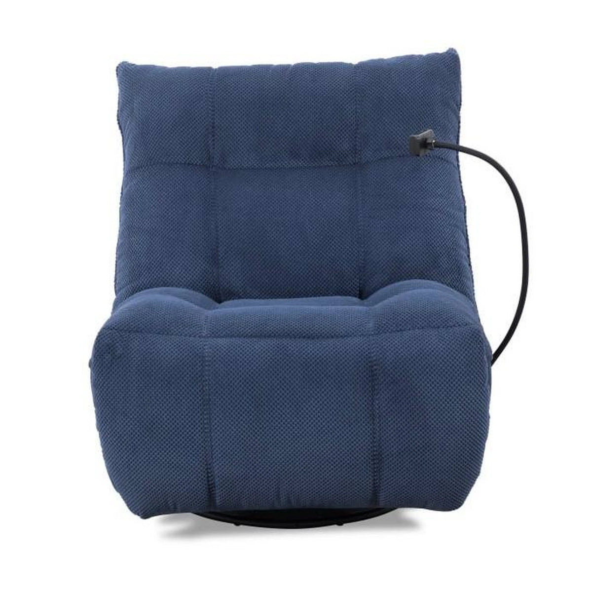 Fotoliu recliner MARCUS, albastru/negru, stofa clasica/metal, 84x104x94 cm
