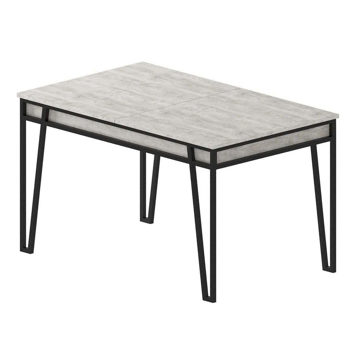Masa 855DTE4602, gri/negru, PAL melaminat/metal, 132/170x80x76 cm