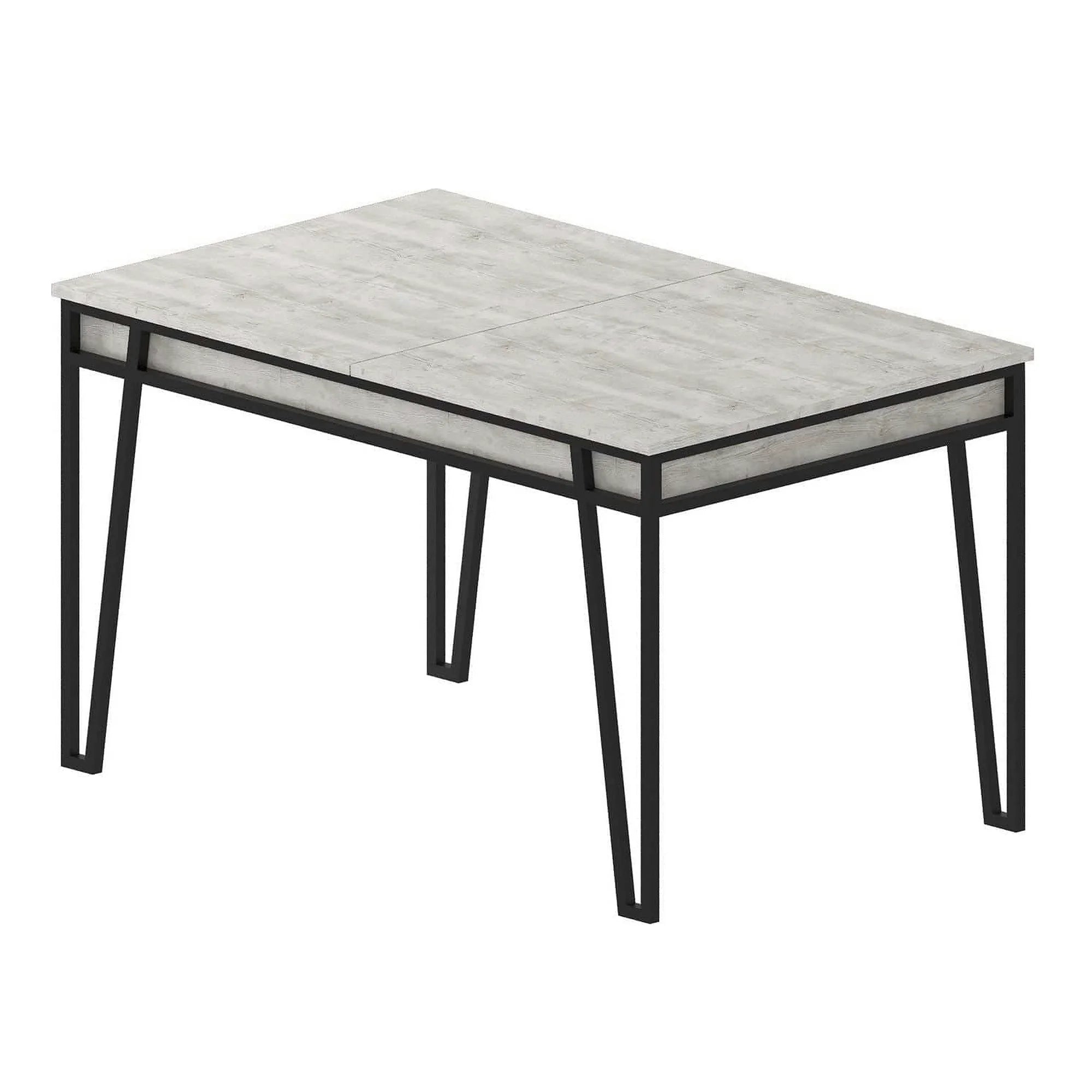 Masa 855DTE4602, gri/negru, PAL melaminat/metal, 132/170x80x76 cm