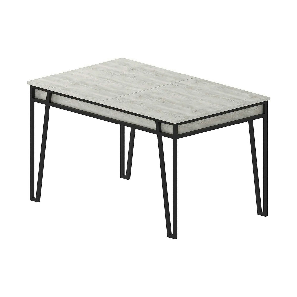 Masa 855DTE4602, gri/negru, PAL melaminat/metal, 132/170x80x76 cm