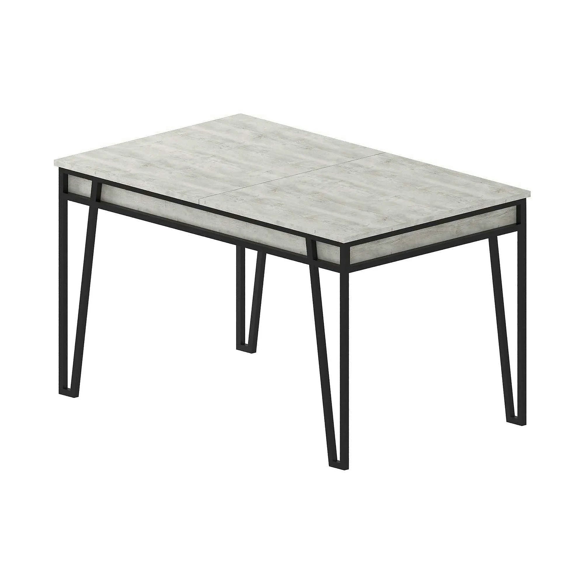 Masa 855DTE4602, gri/negru, PAL melaminat/metal, 132/170x80x76 cm