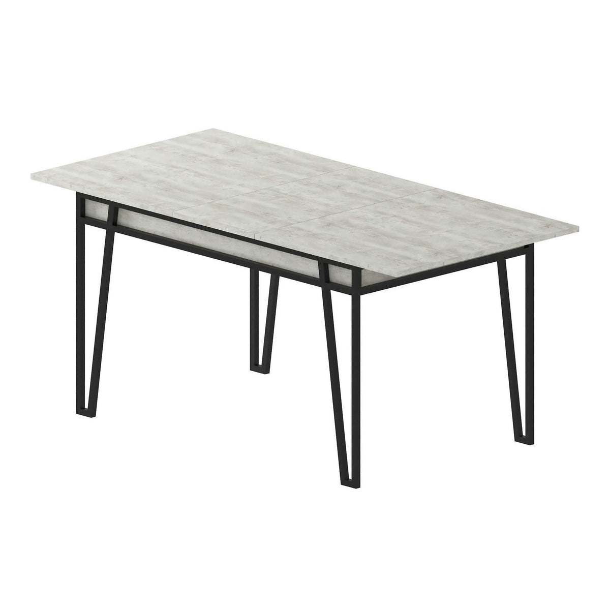 Masa 855DTE4602, gri/negru, PAL melaminat/metal, 132/170x80x76 cm