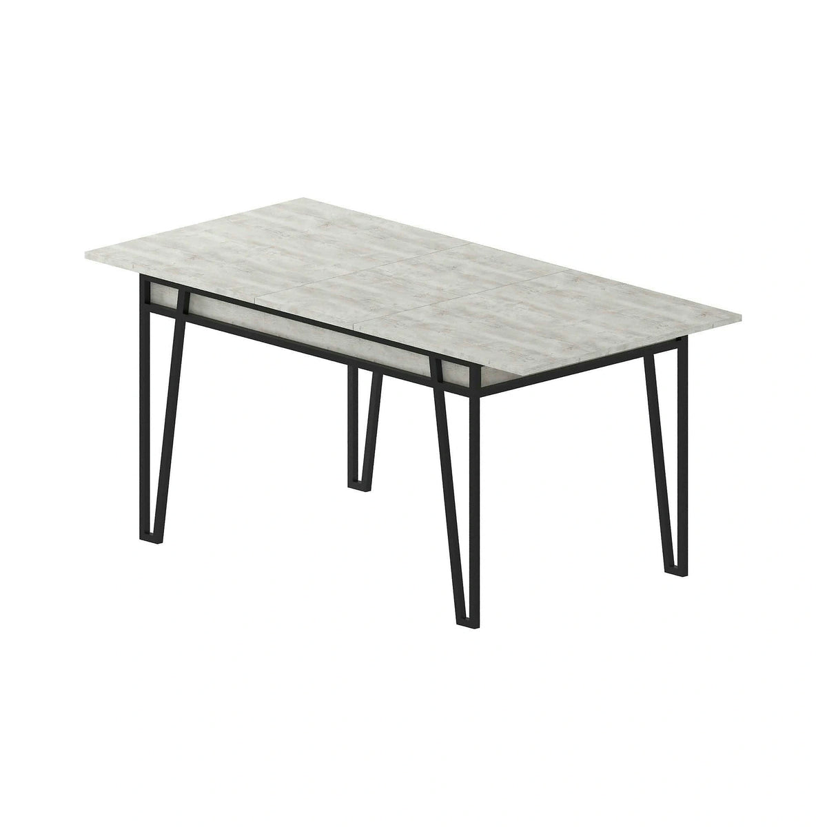 Masa 855DTE4602, gri/negru, PAL melaminat/metal, 132/170x80x76 cm