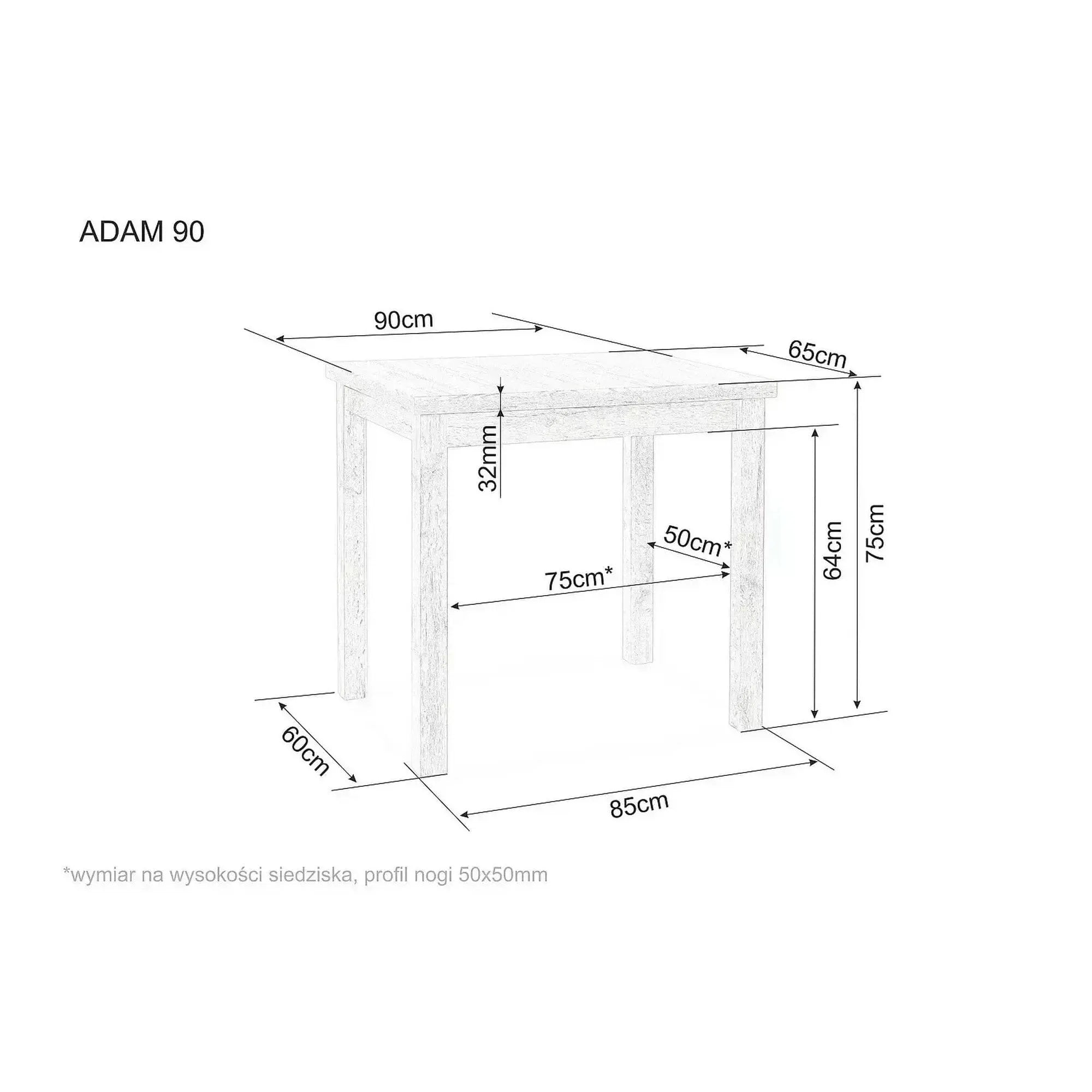 Masa ADAM, casmir/stejar, 90x65x75 cm