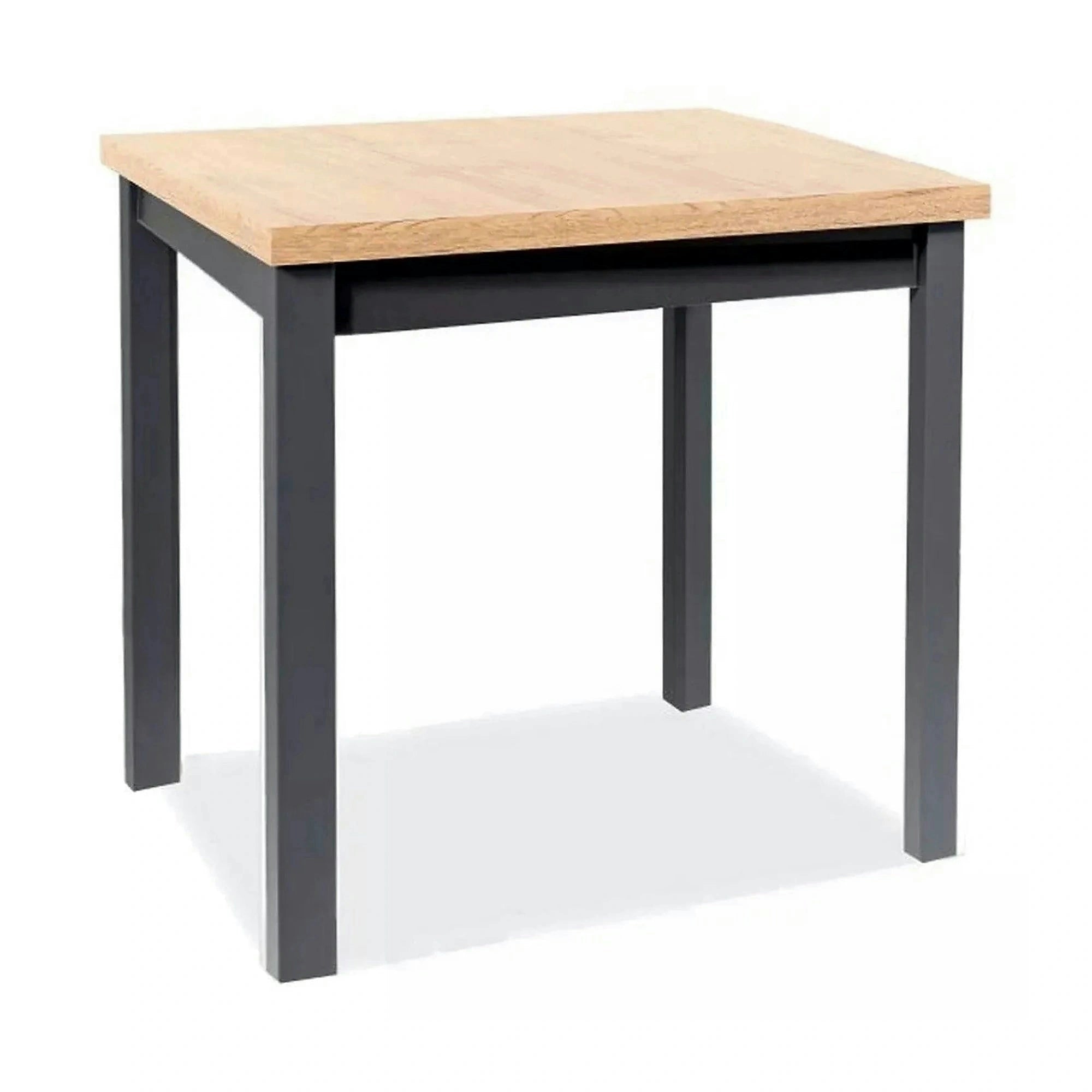 Masa ADAM, stejar artisan/negru, 80x80x75 cm