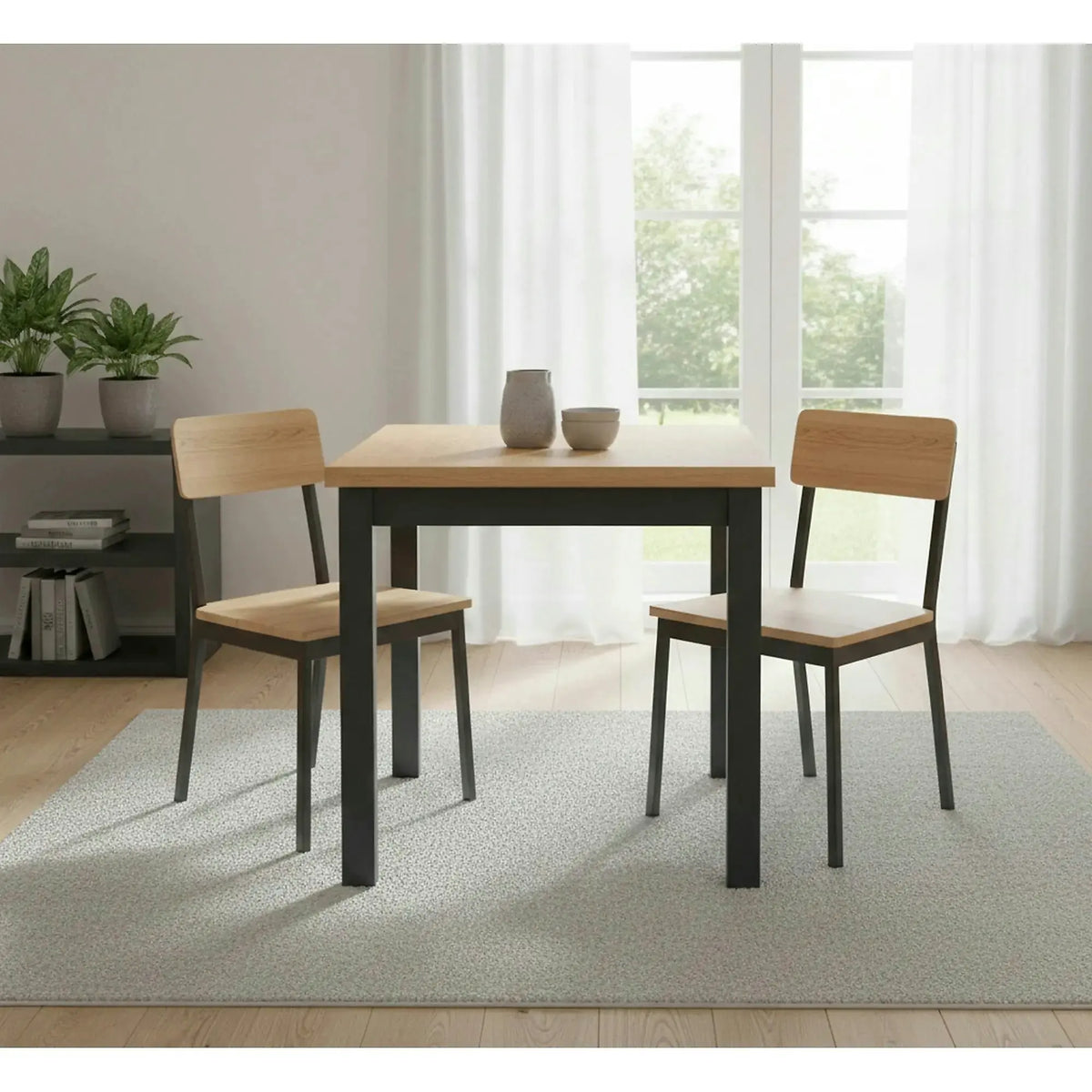 Masa ADAM, stejar artisan/negru, 90x65x75 cm